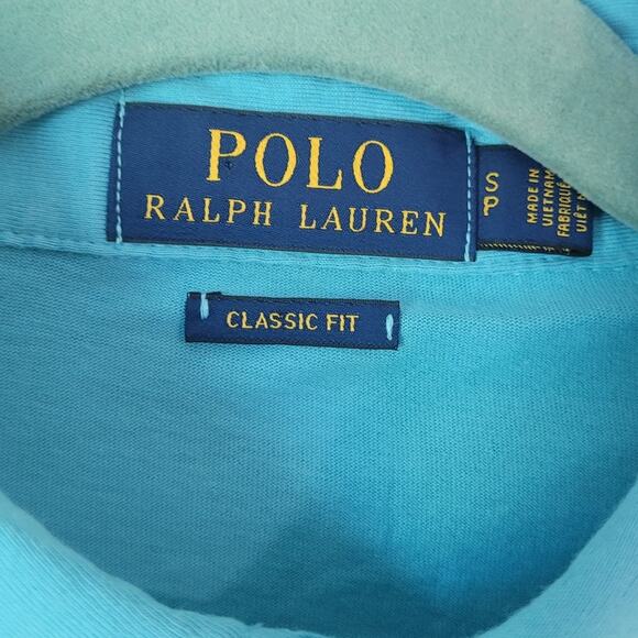 NWOT Polo Ralph Lauren Mens Custom Fit Polo Shirt S Aqua Blue Pocket Pony - Picture 3 of 7